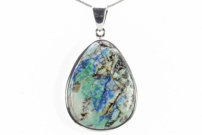 Polished Malachite & Azurite Pendant - Siberia #279042